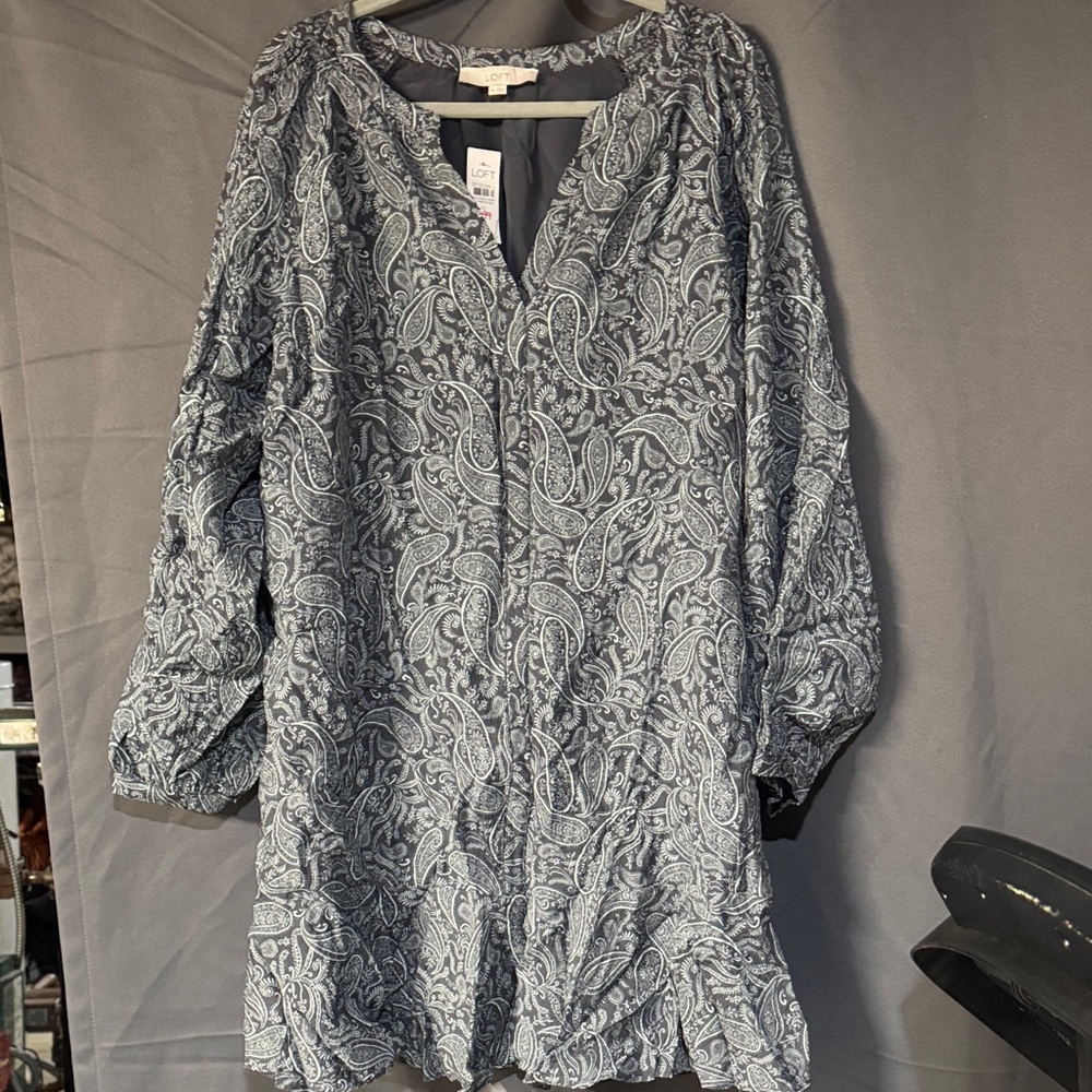 LOFT Blue Asymmetrical Dress